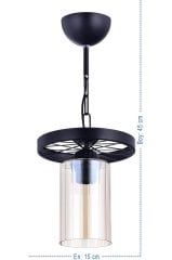 732-1 TEKLİ AVİZE SİYAH