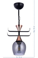 652/1 TEKLİ SİYAH AVİZE